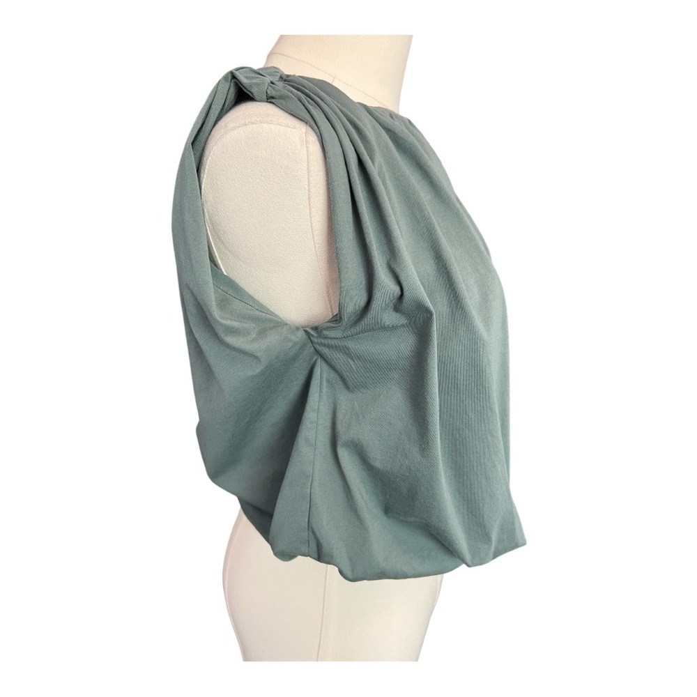 💙 EUC LOFT Sage Green Sleeveless Balloon Style Blouse | Size XS - Picture 4 of 7